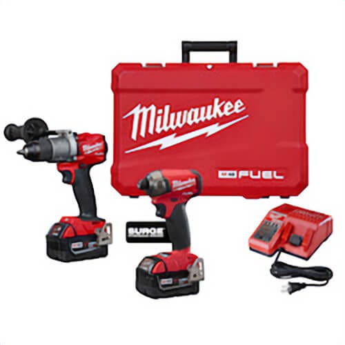Milwaukee® M18™ 2999-22 2-Tool Cordless Combination Kit, Tools: Hammer Drill/Hex Hydraulic Driver, 18 VDC, 1/4 in Tip