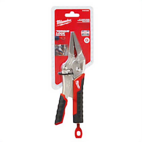 Milwaukee® 48-22-3409 Torque Lock™ Locking Plier with Wire Cutter, 2-1/2 in Nominal, Forged Alloy Steel Long Nose Curved Jaw
