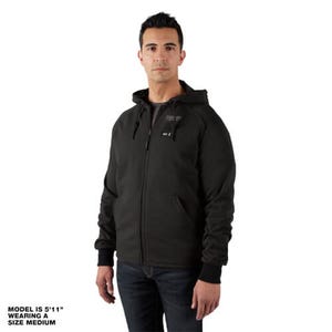 Milwaukee® 306B-21L M12™ Heated Hoodie with M12™ Battery, Charger and Battery Holder, 53% Cotton/47% Polyester, Black, L
