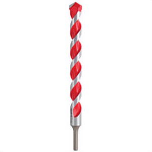 Milwaukee® 48-20-9054 Shockwave™ Single Ended Hammer Drill Bit, 1 in Drill Bit, 3/8 in 3-Flat Shank, 10 in D Cutting, Carbide Cutting Edge, 12 in OAL