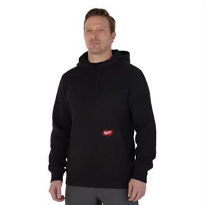 Milwaukee® 351B-S FreeFlex™ Pullover Hoodie, Midweight, Breathable Fabric, Reinforced Pocket Seams, Black, S