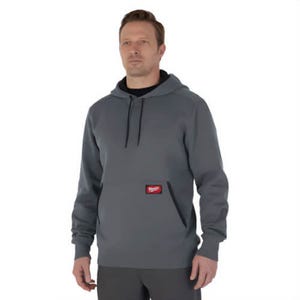 Milwaukee® 351G-XL FreeFlex™ Pullover Hoodie, Midweight, Breathable Fabric, Reinforced Pocket Seams, Gray, XL