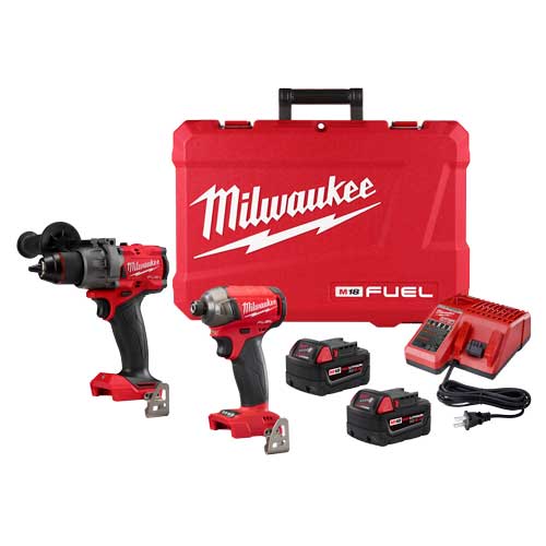 Milwaukee® 3699-22 M18 2-Tool Combination Kit, Tools: Hammer Drill/Hex Hydraulic Driver, 18 VDC