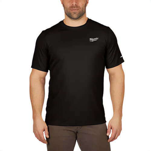 Milwaukee® 414BS WorkSkin™ Lightweight Performance Short Sleeve Shirt, Unisex, Black, Polyester, S