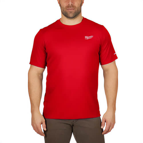 Milwaukee® 414RS WorkSkin™ Lightweight Performance Short Sleeve Shirt, Unisex, Red, Polyester, S