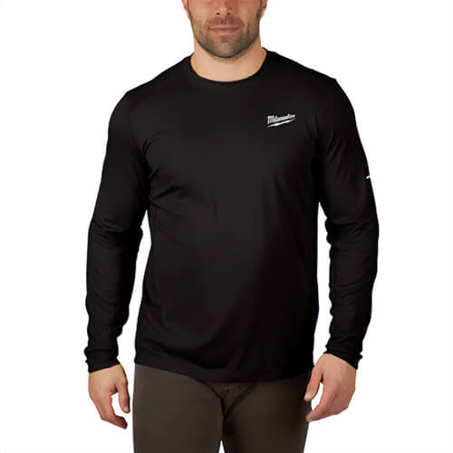 Milwaukee® 415BXL WorkSkin™ Lightweight Performance Long Sleeve Shirt, Unisex, Black, Polyester, XL