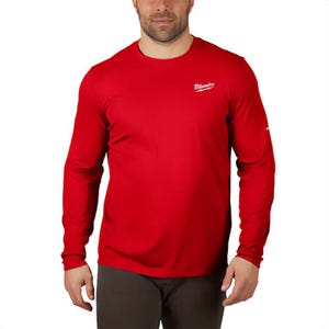 Milwaukee® 415RXL WorkSkin™ Lightweight Performance Long Sleeve Shirt, Unisex, Red, Polyester, XL