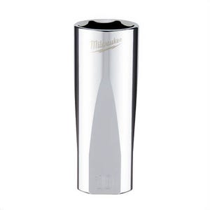 Milwaukee® 45-34-0118 Deep Socket, 3/8 in, 18 mm, 6 Points, Polished Chrome