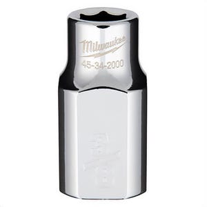 Milwaukee® 45-34-2000 Standard Socket, 1/2 in, 3/8 in, 6 Points, Polished Chrome