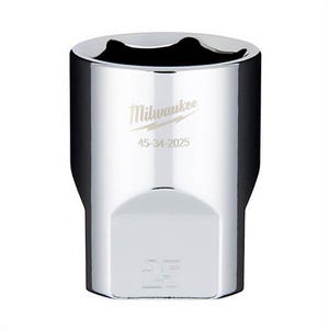 Milwaukee® 45-34-2025 Standard Socket, 1/2 in, 25 mm, 6 Points, Polished Chrome