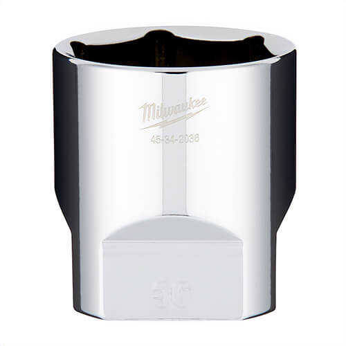 Milwaukee® 45-34-2036 Standard Socket, 1/2 in, 36 mm, 6 Points, Polished Chrome