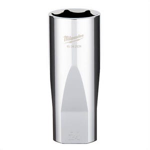 Milwaukee® 45-34-2124 Deep Socket, 1/2 in, 24 mm, 6 Points, Polished Chrome