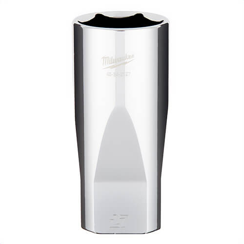 Milwaukee® 45-34-2127 Deep Socket, 1/2 in, 27 mm, 6 Points, Polished Chrome