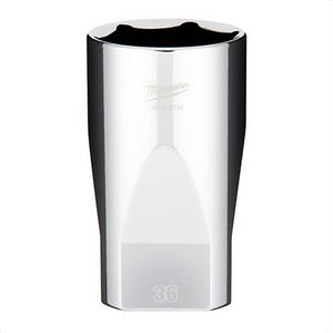 Milwaukee® 45-34-2136 Deep Socket, 1/2 in, 36 mm, 6 Points, Polished Chrome