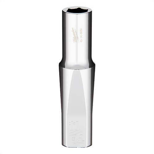 Milwaukee® 45-34-8030 Deep Socket, 3/8 in, 11/32 in, 6 Points, Polished Chrome