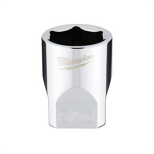 Milwaukee® 45-34-9010 Standard Socket, 1/4 in, 9/16 in, 6 Points, Polished Chrome