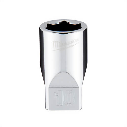 Milwaukee® 45-34-9036 Standard Socket, 1/4 in, 10 mm, 6 Points, Polished Chrome