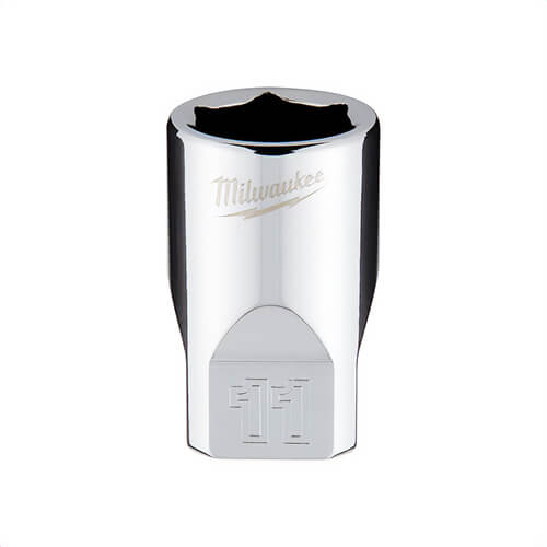 Milwaukee® 45-34-9037 Standard Socket, 1/4 in, 11 mm, 6 Points, Polished Chrome