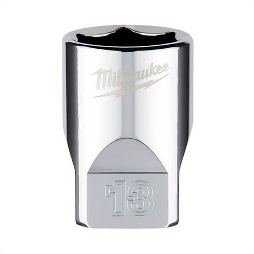 Milwaukee® 45-34-9039 Standard Socket, 1/4 in, 13 mm, 6 Points, Polished Chrome