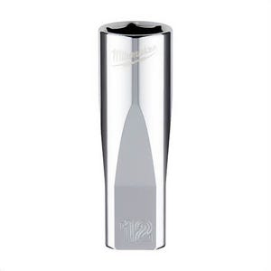 Milwaukee® 45-34-9050 Deep Socket, 1/4 in, 12 mm, 6 Points, Polished Chrome