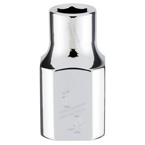 Milwaukee® 45-34-9060 Standard Socket, 3/8 in, 1/4 in, 6 Points, Polished Chrome