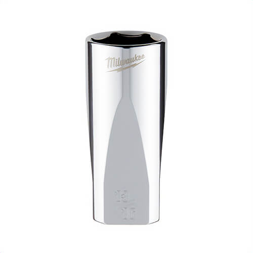 Milwaukee® 45-34-9074 Deep Socket, 3/8 in, 13/16 in, 6 Points, Polished Chrome