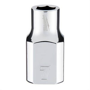 Milwaukee® 45-34-9077 Standard Socket, 3/8 in, 7 mm, 6 Points, Polished Chrome