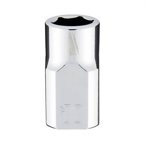 Milwaukee® 45-34-9080 Standard Socket, 3/8 in, 10 mm, 6 Points, Polished Chrome