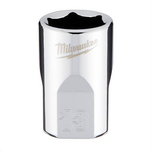 Milwaukee® 45-34-9083 Standard Socket, 3/8 in, 13 mm, 6 Points, Polished Chrome