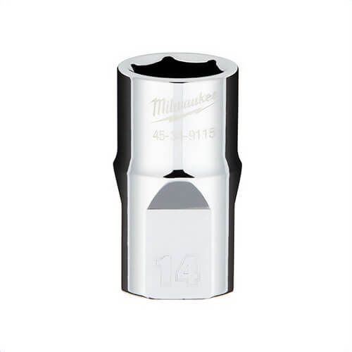 Milwaukee® 45-34-9115 Standard Socket with Four Flat™ Sides, 1/2 in, 14 mm, 6 Points