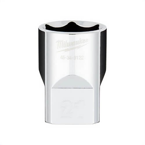 Milwaukee® 45-34-9122 Standard Socket with Four Flat™ Sides, 1/2 in, 21 mm, 6 Points