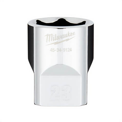Milwaukee® 45-34-9124 Standard Socket with Four Flat™ Sides, 1/2 in, 23 mm, 6 Points