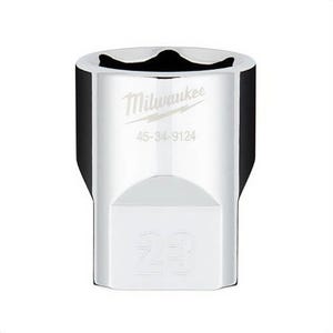 Milwaukee® 45-34-9124 Standard Socket with Four Flat™ Sides, 1/2 in, 23 mm, 6 Points