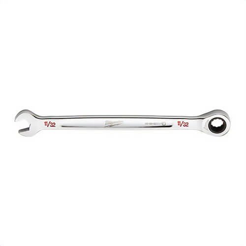 Milwaukee® 45-96-9211 Ratcheting Standard Length Combination Wrench, 11/32 in Wrench, 12 Points, Steel