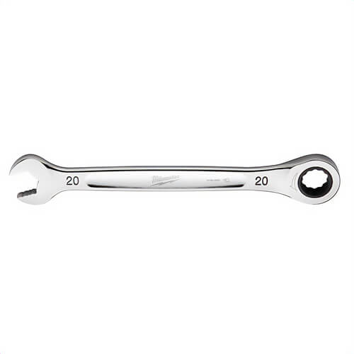 Milwaukee® 45-96-9320 Ratcheting Standard Length Combination Wrench, 20 mm Wrench, 12 Points, Steel