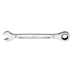 Milwaukee® 45-96-9321 Ratcheting Standard Length Combination Wrench, 21 mm Wrench, 12 Points, Steel