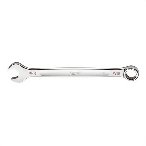 Milwaukee® 45-96-9430 Standard Length Combination Wrench, 15/16 in Wrench, 12 Points, 15° Offset, Steel
