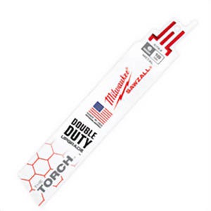 Milwaukee® 48-00-5784 Sawzall® The Torch™ Demolition Straight Back Reciprocating Saw Blade, 6 in L x 1 in W, 18 TPI, Bi-Metal Body