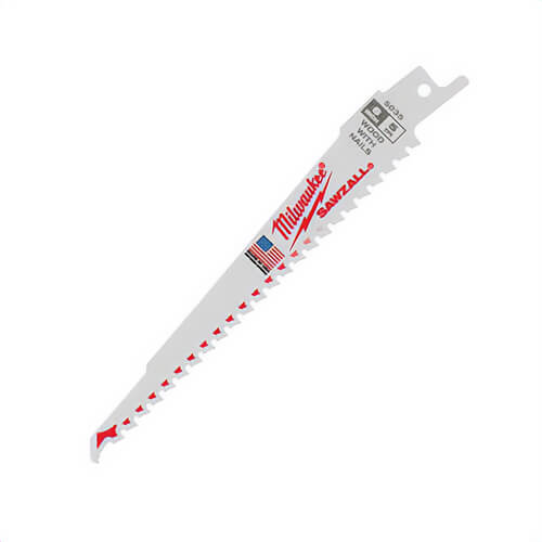 Milwaukee® 48-01-2035 Sawzall® Thin Kerf Profile Reciprocating Saw Blade, 6 in L x 3/4 in W, 6 TPI, Universal Tang