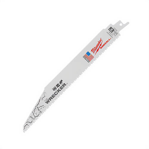Milwaukee® 48-01-2702 The Wrecker™ Sawzall® Demo Profile Reciprocating Saw Blade, 9 in L x 1 in W, 7 TPI, 11 TPI