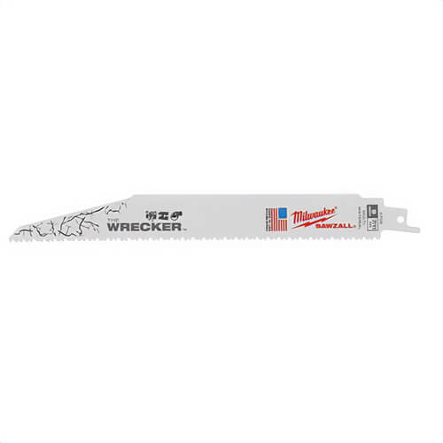 Milwaukee® 48-01-7706 The Wrecker™ Sawzall® Demo Profile Reciprocating Saw Blade, 9 in L x 1 in W, 8 TPI