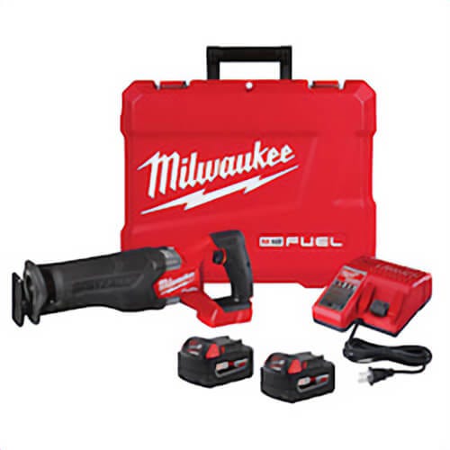 Milwaukee® 2821-22 M18 Fuel™ Sawzall® Cordless Reciprocating Saw Kit with Integrated Work Light, Keyless Adjustable Shoe and Keyless Blade Clamp
