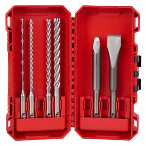 Milwaukee® 48-20-7662 SDS-Plus® 4-Cutter Drill Bit, 13/32 in, Carbide Cutting Edge, 6 pc