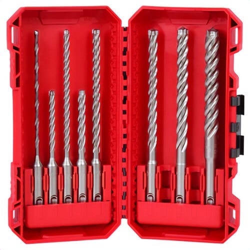 Milwaukee® 48-20-7663 SDS-Plus® 4-Cutter Drill Bit, 13/32 in, Carbide Cutting Edge, 8 pc