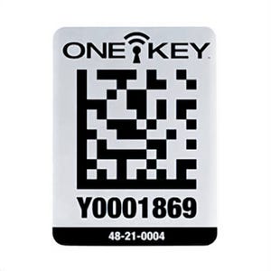 Milwaukee® 48-21-0004 One-Key™ Self-Adhesive Large Asset ID Tag, 2 in H x 1-1/2 in W, Black/White, Metal
