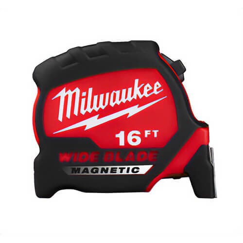 Milwaukee® 48-22-0216M Magnetic Wide Measuring Tape with Belt Clip, 16 ft L x 1-5/16 in W Blade, Steel Blade