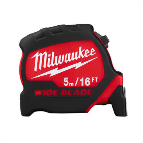 Milwaukee® 48-22-0217 Magnetic Wide Measuring Tape with Belt Clip, 16 ft L x 1-5/16 in W Blade, Steel Blade, 1/16 in, 1/8 in