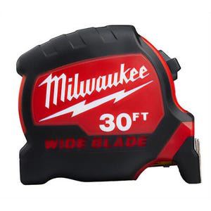 Milwaukee® 48-22-0230 Magnetic Wide Measuring Tape with Belt Clip, 30 ft L x 1-5/16 in W Blade, Steel Blade