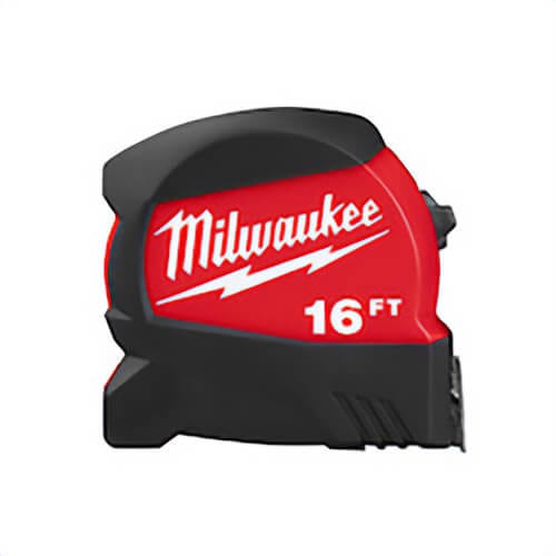 Milwaukee® 48-22-0325 Compact Magnetic Wide Measuring Tape, 25 ft L, 1 in W, 1/16 in, 1/8 in, 1/4 in, 1/2 in, 1 ft Graduation