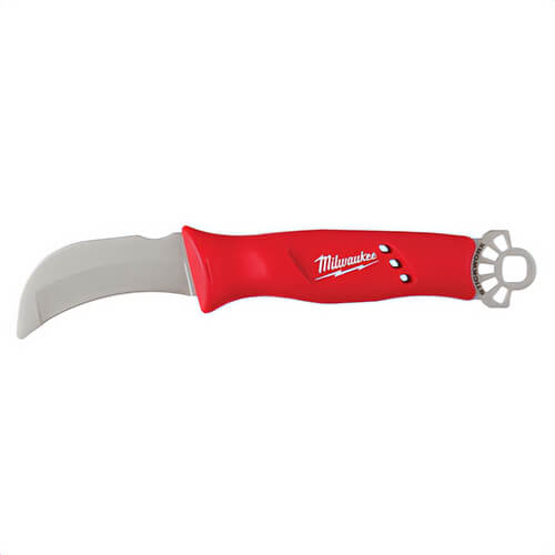 Milwaukee® 48-22-1923 Lineman's Knife with StickWork™ 3-in-1 Ring, 1.8 in W Fixed/Hawkbill Blade, Stainless Steel Blade